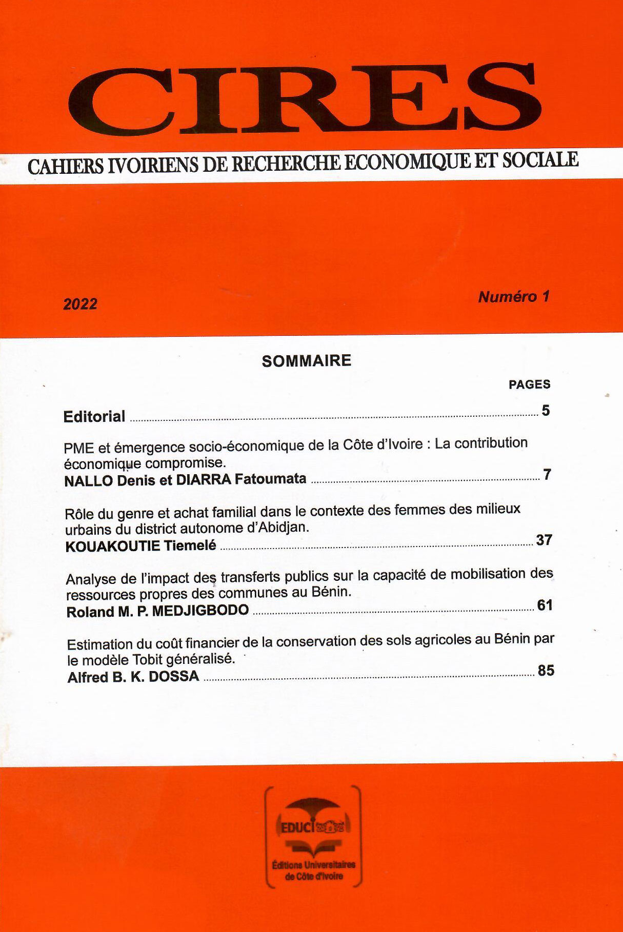 Couverture revue Vol.1